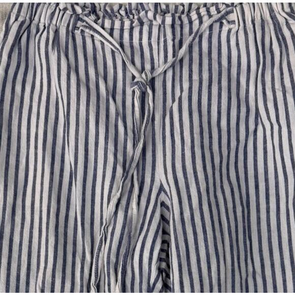 BLL BeachLunchLounge Small Blue Stripe Pants Linen Cotton Blend - Picture 6 of 9